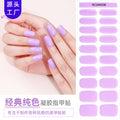 Zhengxiang factory customized korean solid color gel nail stickers uv light therapy semi-cured nail art stickers wholesale amazon