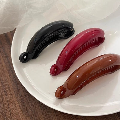 Ankola red casualclassynew arrival bright banana horizontal clip one-word clip elegant half-tied hair clip twist clip