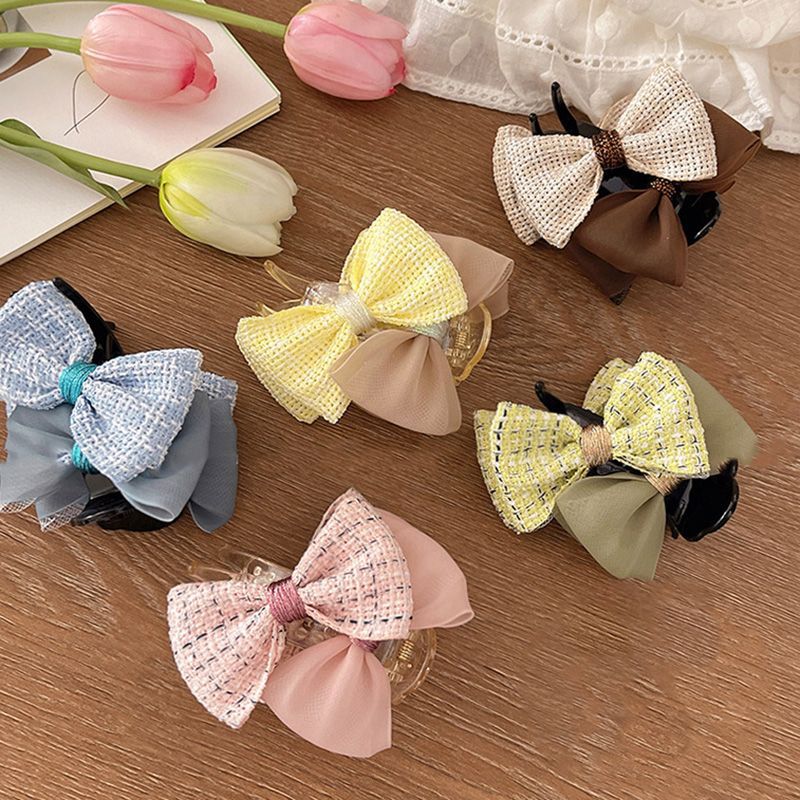 Hair claw clip bun maker - 2024 new bow hair clip - princess style, niche, french, and trendy ins hair claw
