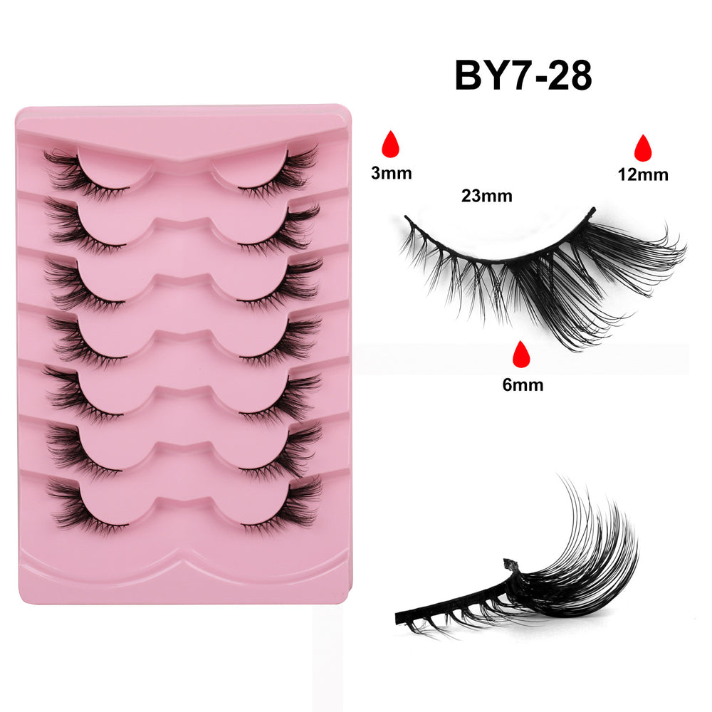 fox style false eyelashes glue style qingdao european and american curling stereo cat eye style hard stem false eyelashes factory