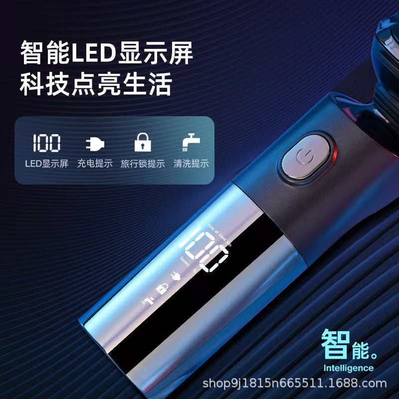 Men's full body washable electric shaver, rechargeable, convenient wet & dry 3d floating triple blade razor