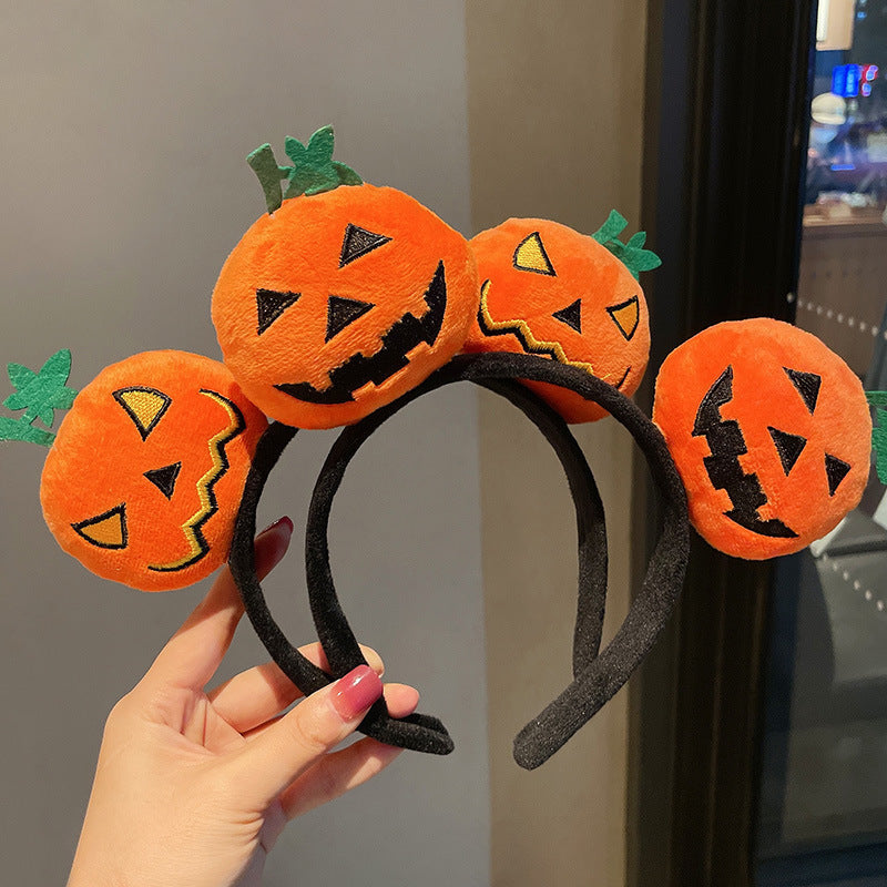 Cartoon doll hair accessories women's holiday dress up performance headwear decoration devil pumpkin headband funny halloween hairband
