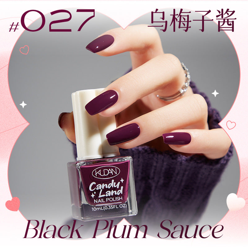 New water-based peel-off nail polish: long-lasting, quick-drying, no-bake, solid color, glitter, nude, and protective base coat - candyland collection