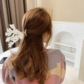 Metal pearl clip headband hair claw simple side clip retro back of head elegant claw clip women's fashion hair clip hairpin