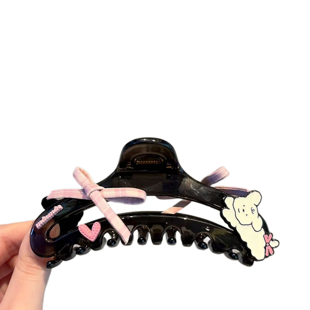 Cute kitten bow gripper for women 2025new arrivalfashion shark clip large ins korean hairpin back of head