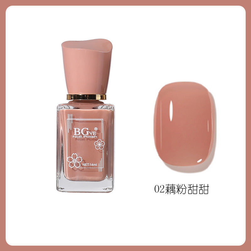 Oil-based nail polish, no-bake micro-gel, scented nail polish, long-lasting, quick-drying, nude color, non-peelable, nude color, sparkling nail polish