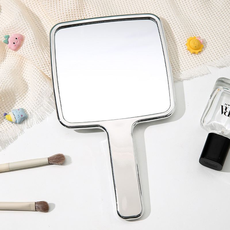 Handheld home makeup mirror portable home dormitory small mirror plastic electroplating storage beauty makeup mirror