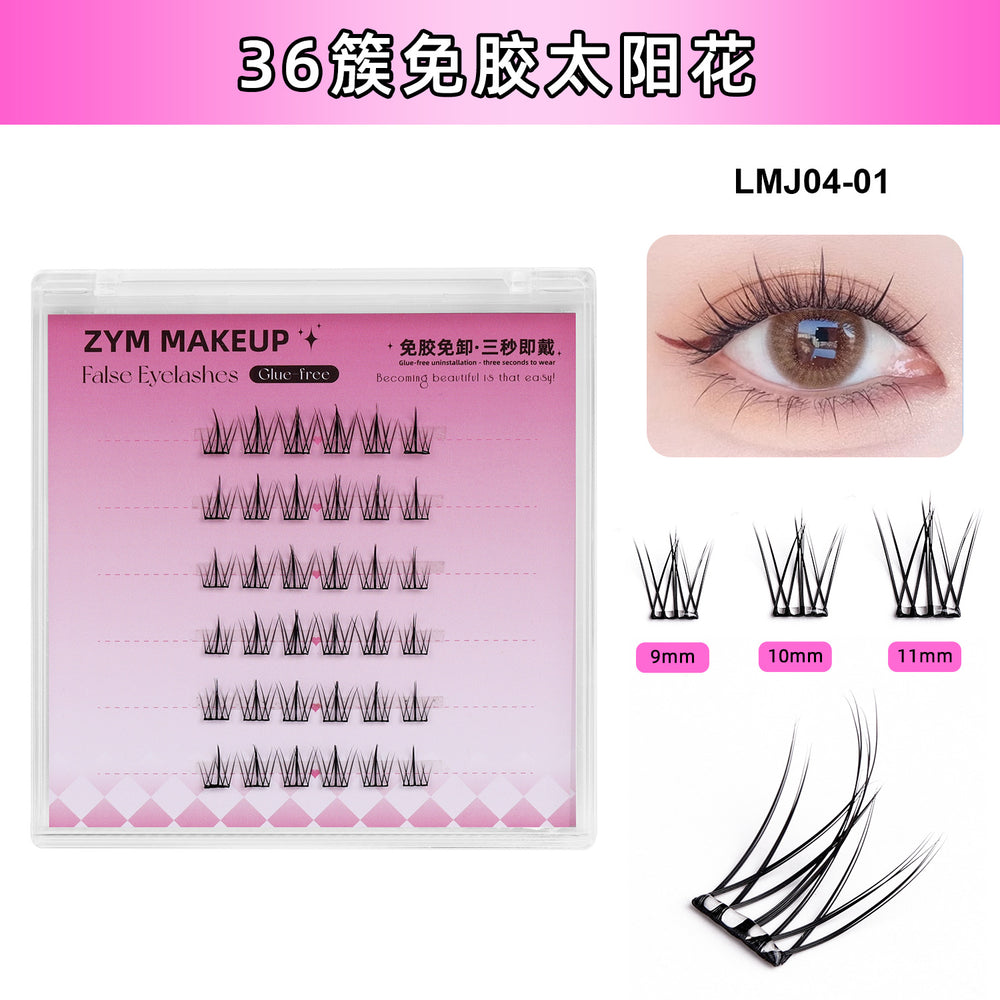 Carefully selected* pingdu glue-free false eyelashes 10 rows of nature self-adhesive mixed large-capacity fox false eyelashes in stock wholesale