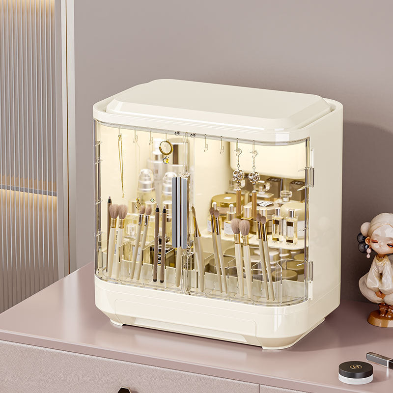 Cosmetic organizer desktop drawer mirror storage rack makeup mirror plastic storage home mirror