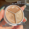 Makeup sweet mint three-color concealer to cover spots, acne marks, dark circles, non-removing makeup, powder bottom concealer palette