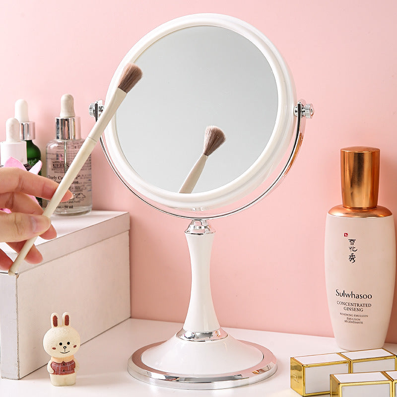 Desktop double-sided mirror - home bedroom magnifying mirror - dorm room mirror - plastic storage - household glass makeup mirror