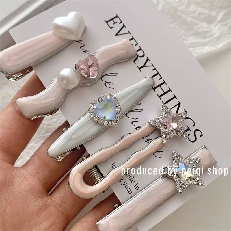 Purple hair clips - 50 piece set: cute hair clips, sweet & girly bang clips, japanese style cartoon hair accessories