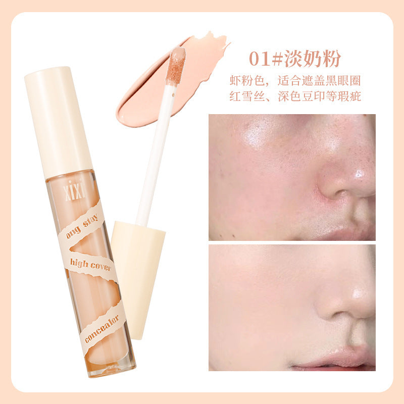 Xixi snow traceless concealer covers facial spots, acne marks, dark circles, tear troughs, brightens and repairs without powder sticking