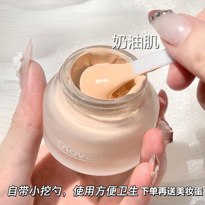 Novo zhencai soft light liquid foundation waterproof sweatproof concealer long-lasting non-removing makeup moisturizing and modifying skin color powder bottom cream