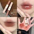 Black nana double-ended lip glaze - pink dew, instant brightening, watery gloss, mirror finish, velvet matte, and creamy lip clay