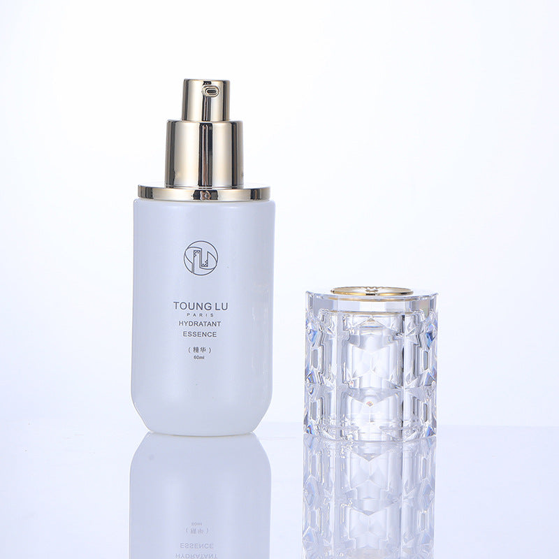 Ready-to-ship skincare set including: lotion, essence, cream, and jar. includes a 120ml bottle, a 100ml spray bottle, a 40ml lotion bottle, and a 50g jar of eye cream