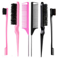 hairdressing brush suit nylon teasing hair brush double-sided hair edge brush smooth comb hair comb pointed tail comb hairdressing