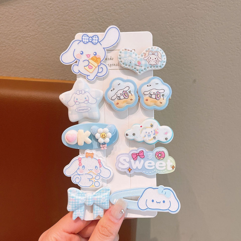 Sweet and girly cartoon hair accessories for students, acrylic hair clips for girls, cute princess bang clips, adorable hairpins and ornaments