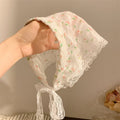 French lace triangle scarf women's retro decorative headscarf hairband mesh summer head wrap pastoral headband elegant hair accessories