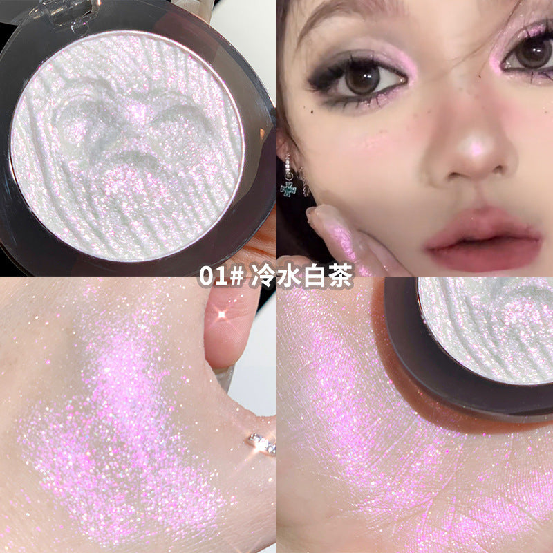 Xixi yuechi dark highlight powder palette potato puree texture pearlescent diamond fine shimmer brightening silkworm single color eyeshadow