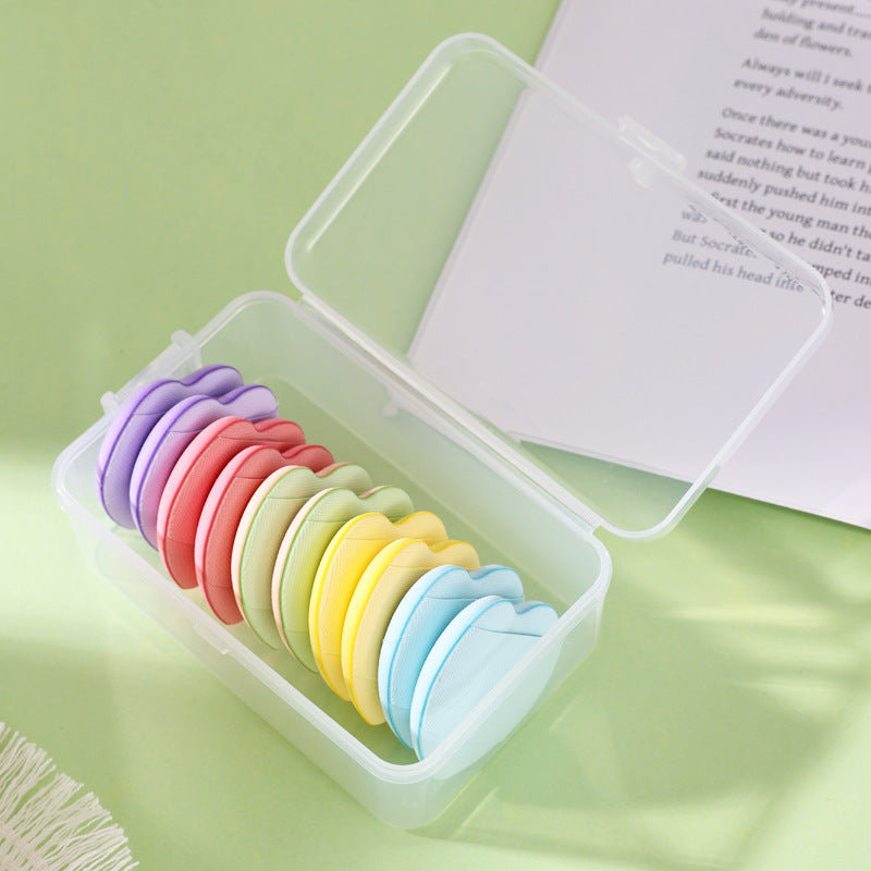 Heart-shaped mini powder puff - dry & wet use, non-caking, washable, heart-shaped cushion puff, fingertip applicator - cross-border