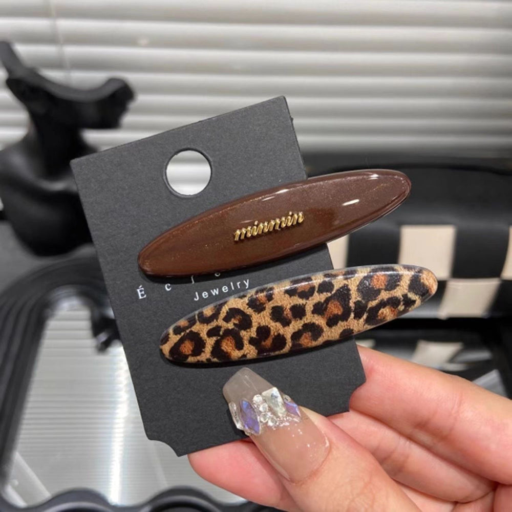 K-style dongdaemun grids pattern leopard print hair clip female elegantcasual bangs clip broken hair fixed easiest for match headwear new arrival
