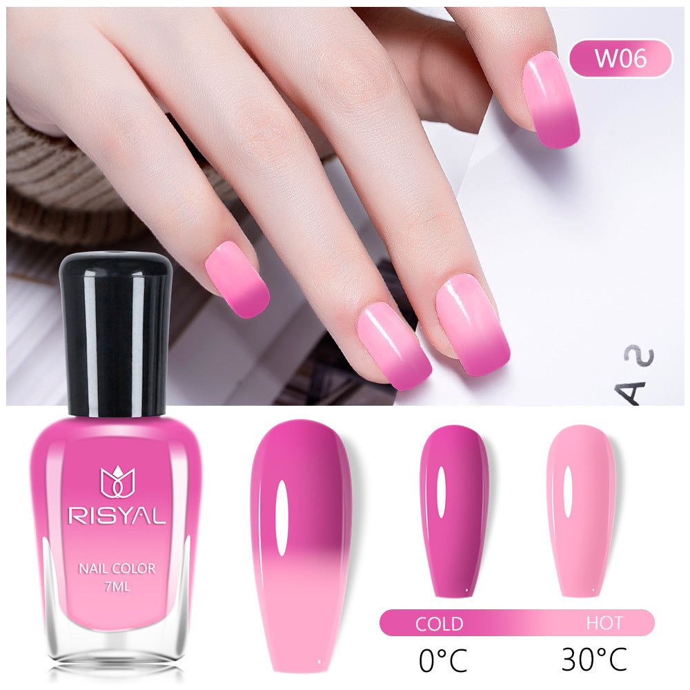 Risyal color-changing nail polish 7ml - no bake, quick dry, peel-off, wholesale, cross-border exclusive, gradient nail polish