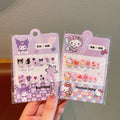Cartoon cat kids nail stickers - new, non-toxic, odorless, girl's nail art stickers, girls' jelly glue removable press-on nails