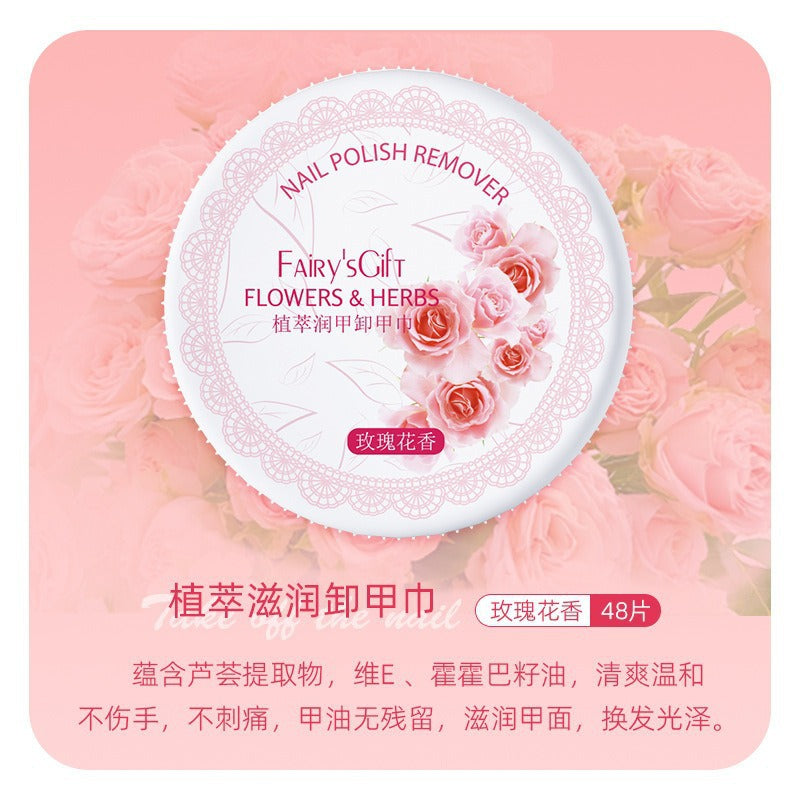 Floral botanical cuticle oil & nail polish remover wipes: hydrating, gentle, and safe for your nails and hands. effortlessly removes gel and regular nail polish