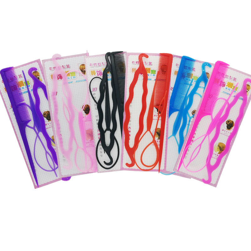 Korean style fashion hair styling tools four-piece set: hair pulling pins, hair twisting tools, and hair accessories - hot seller for $2 stores