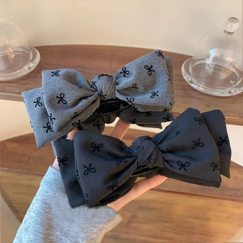 Niche style design new arrivalbows polka dot texture fabric hair clip fashionclassy grab clip easiest for match headwear hair accessories