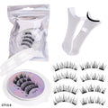 Factory wholesale magnetic false eyelashes, 2 pairs, european and american style magnetic eyelashes, fox eye lashes with applicator set, hangable