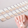 Zhengxiang cross-border french gel manicure stickers waterproof flash ice transparent european and american semi-baked nail stickers customized gel nail