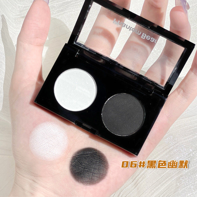Phantom bear two-color eyeshadow - everyday light makeup, affordable student-friendly rose tea cement eyeshadow palette, high-end, pure & sultry style
