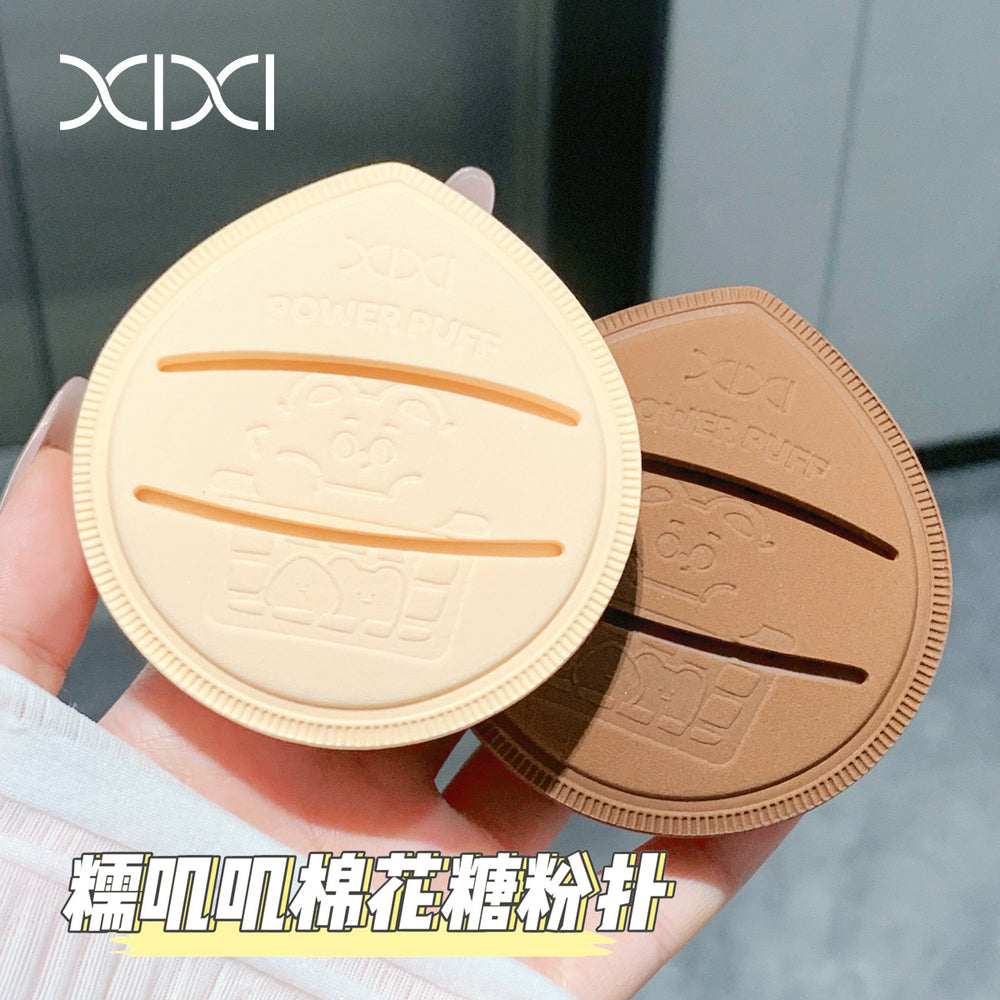 Xixi dudu round bear high elastic powder puff soft powder bottom liquid special dry and wet dual-use not easy to eat powder makeup sponge