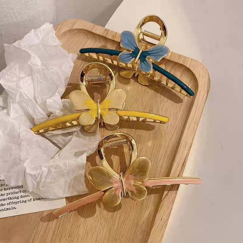 Metal retro palace style butterfly clip cold style hair large shark clip girl hairpin hair accessories wholesale