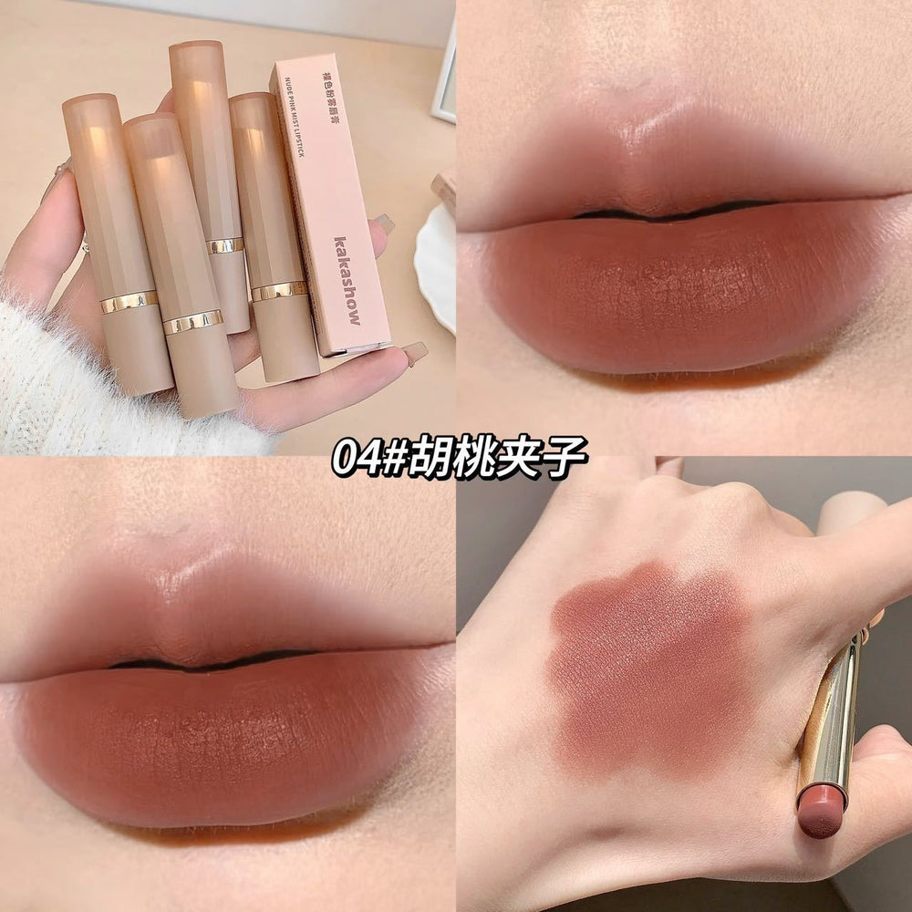 Makeup kakashow nude pink mist lipstick velvet matte matte nude cinnamon bean paste color whitening lipstick