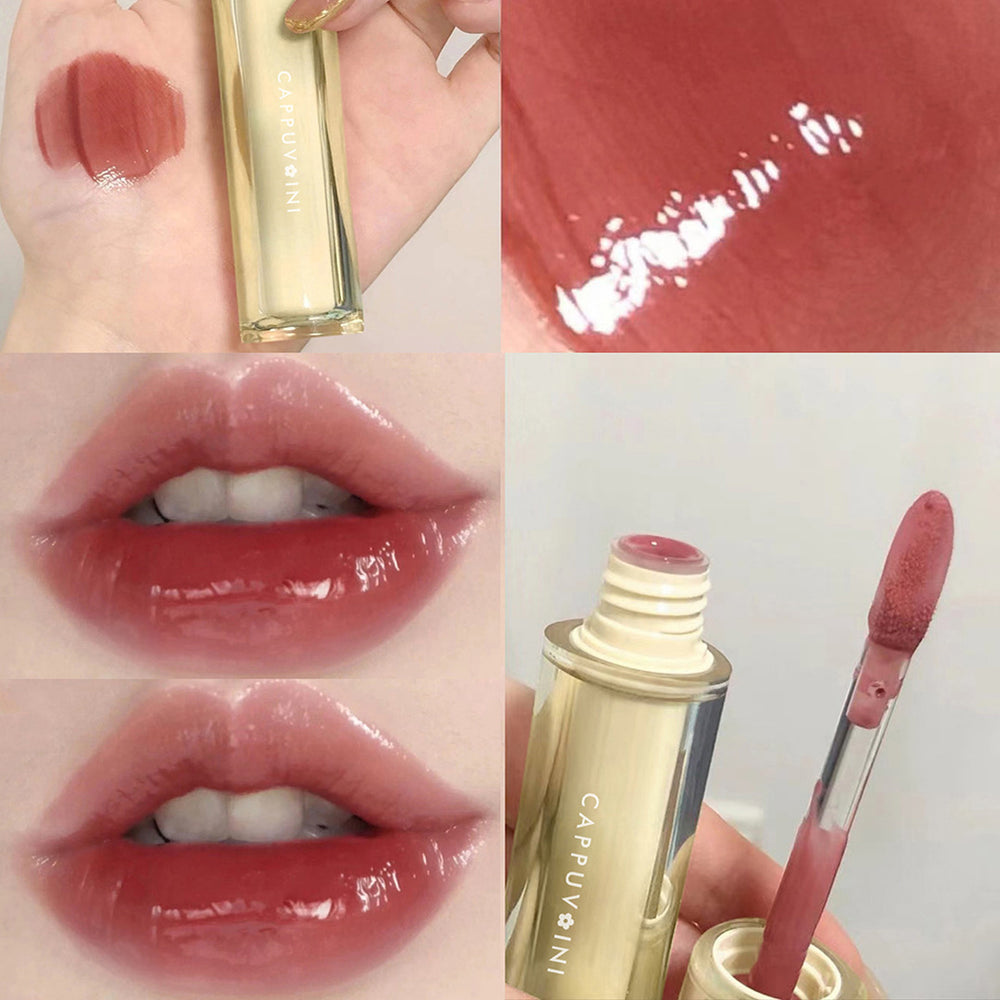 Cappuvini iced tea mirror lip glaze - watery glass lip color, waterproof, long-lasting lipstick - wholesale