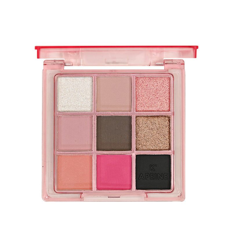 Capel luminous nine-color eyeshadow palette - shimmer, crushed diamond, matte, highlight, contour all-in-one palette - earth tones, smoky eye makeup