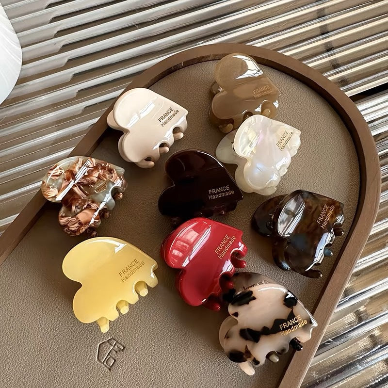 Korean dongdaemun exquisite small heart gripper shark clip classy cute acetic acid side clip small gripper hair clip