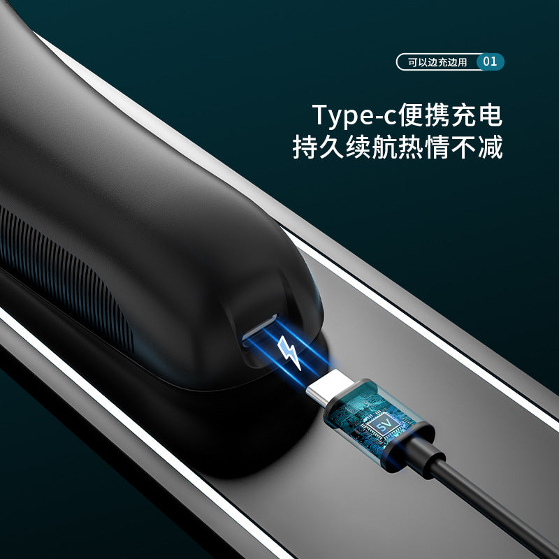 Reciprocating three-blade electric shaver, two-speed adjustable razor, full body washable sideburns, digital display beard razor