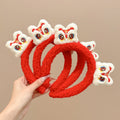 New year's plush children's headband red best selling lion awakening photo headband women's chinese style spring festival hair accessories new year card