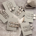 Cold style hairpin metal silver wavy line hairpin side bangs clip female forehead broken hair duckbill clip headwear
