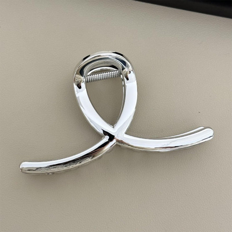 Korean dongdaemun silver acrylic shark clip hairpin women's back of head hairpin large clip headgear clip