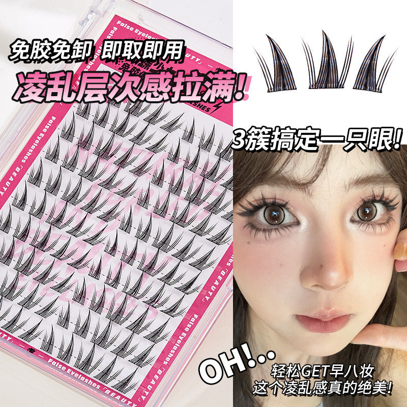 Jonbos self-adhesive false eyelashes, individual clusters, 10 rows, large capacity, beginner-friendly, natural & realistic, k-style eyelashes