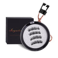 Magnetic false eyelashes 1 pair set with applicator - 3d volume, hard band, reusable, glue-free magnetic lashes