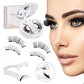 [amazon eyelash all-in-one box] european and american thick and portable artificial glue-free strong magnetic black stem eyelashes one piece