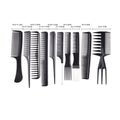 hairdressing comb suitthickened pointed tail comb hairdressing comb hair salon styling comb ten-piece set in stock