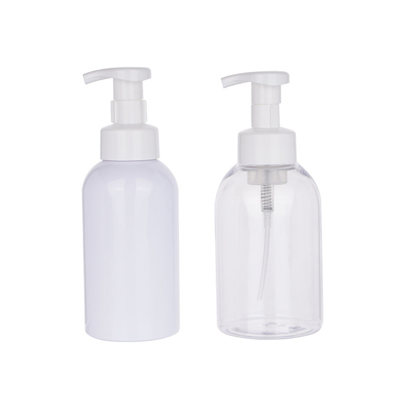 Pet 500ml foaming pump head hand soap bottle empty plastic bottle for dispensing facial cleanser foam custom bottle