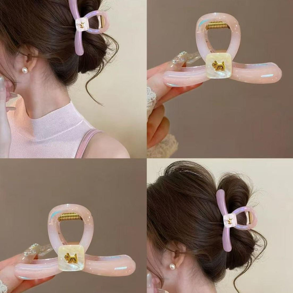 Exquisite puppy gripper for women 2025new arrival shark clip classy summer hair clip back of head hair clip hair accessories